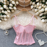 Soft Pink Lace Bustier Top
