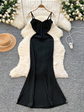 Black Sparkle Slimming Sling Hip Dress
