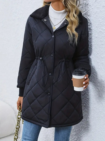 Casual Button Front Long Sleeve Outerwear Coat