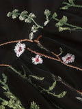 Embroidery Mesh Floral Summer A Line Party Dress