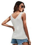 FASHION SLEEVELESS V-NECK TOP SWEATER