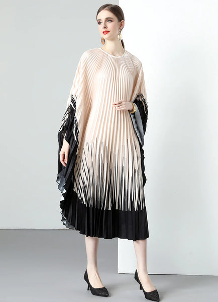 LOOSE PRINT PLEATED DRESS