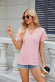 SOLID COLOR BUBBLE SLEEVE T-SHIRT