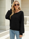 CLASSY LONG SLEEVE ROUND NECK KNITTED LOOSE SWEATER