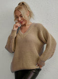STYLISH SEXY LOOSE FASHION CASUAL V-NECK SWEATER