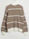 CLASSY FASHION STRIPED SIMPLE CASUAL SWEATER