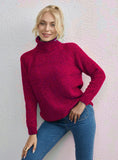 FASHION PURE COLOR SIMPLE FASHION TURTLE NECK SWEATER