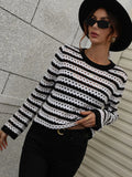 FASHION WOMEN STRIPED PULLOVER SWEATER