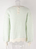 Round Neck Openwork Pullover Sweater