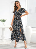 BOHEMIAN V-NECK FLORAL DRESS