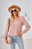 SOLID COLOR JACQUARD LONG SLEEVE T-SHIRT