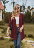 SOLID COLOR LOOSE LONG SLEEVE POCKET TOP
