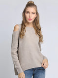FASHION SOLID COLOR ROUND NECK LOOSE PULLOVER SWEATER