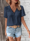 2023V-NECK SOLID COLOR BLOUSE SHIRTS