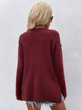 FASHION SOLID COLOR PULLOVER V-NECK SWEATER