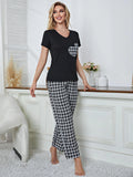 FASHION HEART-SHAPED PRINTED SHORT-SLEEVED PAJAMAS SET