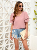 LOOSE LEISURE HOLIDAY V-NECK T-SHIRT