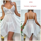 FASHION SEXY MESH PERSPECTIVE LACE DRESS PAJAMAS