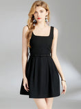SLEEVELESS SUSPENDER VEST DRESS
