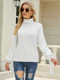 CLASSY LONG SLEEVE KNIT LOOSE PULLOVER TURTLE NECK SWEATER