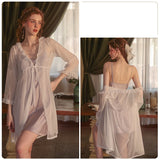 SEXY SATIN HALTER NIGHTDRESS SUIT