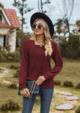 SOLID COLOR LOOSE LONG SLEEVE T-SHIRT