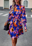 WOMEN PRINTED LONG-SLEEVED DRESS