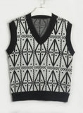 CLASSY FASHION GEOMETRIC SWEATER VEST