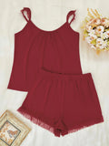 FASHION SLING MESH SHORT SLEEVE PAJAMAS SUIT