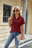 SOLID COLOR LAPEL POCKET SHORT SLEEVE T-SHIRT