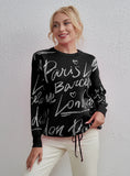 STYLISH FASHION LETTER KNITTED SWEATER