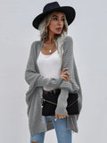 FASHION ROUND NECK KNIT CARDIGAN LOOSE SWEATER