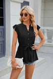 SOLID COLOR BUTTON LOOSE T-SHIRT
