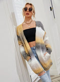 Rainbow Tie-dyed Long Sweater Coat