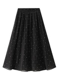 POLKA DOT PLEATED HIGH WAIST CHIFFON PLEATED SKIRT