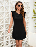 HOLIDAY SLEEVELESS LOOSE ROUND NECK DRESS