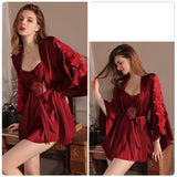 SEXY LOTUS LEAF COMFORTABLE SUSPENDER NIGHTDRESS SUIT