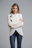 CLASSY HIGH-NECKED LONG-SLEEVED LOOSE CARDIGAN SWEATER