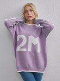 CLASSY WOMEN LOOSE LETTER WARM SWEATER