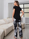 FASHION LADIES' SHORT-SLEEVED TROUSERS HOME CLOTHES SUIT