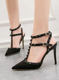 STILETTO POINTED HOLLOW RIVETS ROMAN SANDALS