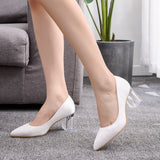 CRYSTAL SQUARE AND TRANSPARENT POINTED WEDDING SHOES