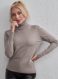 STYLISH FASHION SOLID COLOR TURTLE NECK SWEATER