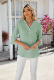 SOLID COLOR V-NECK CHIFFON SHIRT