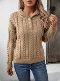 Retro Button Hooded Thick Sweater