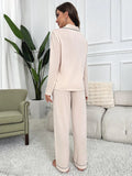 FASHION SOLID COLOR LONG SLEEVE HOME SUIT