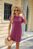 ROUND NECK SHORT SLEEVE LOOSE DRESS