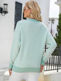 CLASSY STRIPED LONG-SLEEVED ROUND NECK KNITTED PULLOVER SWEATER