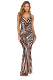 SEXY V-NECK SUSPENDER SEQUINED DRESS