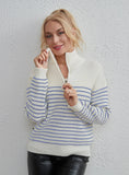 CLASSY LEISURE STRIPE LONG-SLEEVED SWEATER